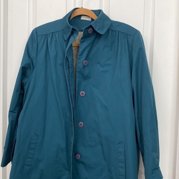 Vintage Belted Trench Coat Rain Shine Coat Wool Blend Liner Size 12 - Picture 5 of 13